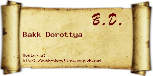 Bakk Dorottya névjegykártya